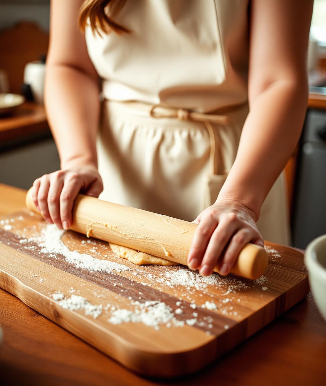 Hands folding cookie dough in a mixing bowl